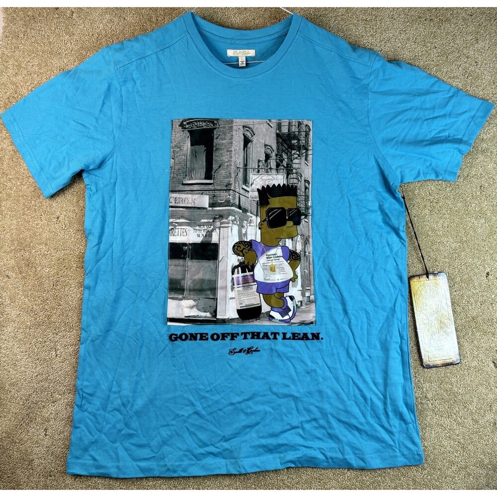 Bart Simpson T-Shirt Purple Drank Gone Off That Lean Mens Large Simpsons New Tag